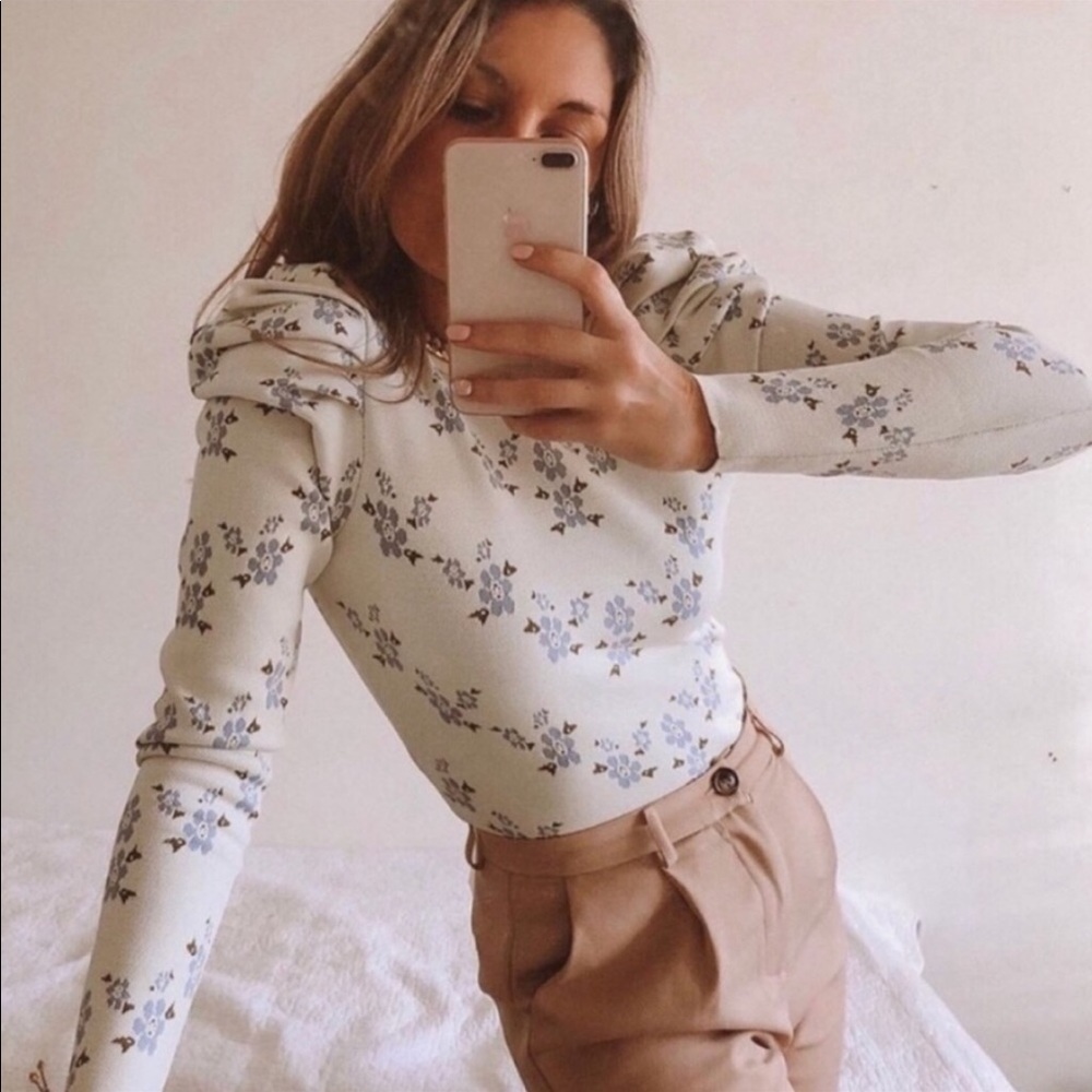 Zara Floral Sweater Top